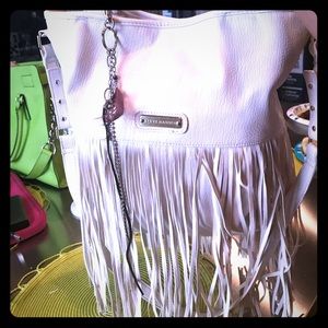 Steve Madden white fringe handbag satchel bag